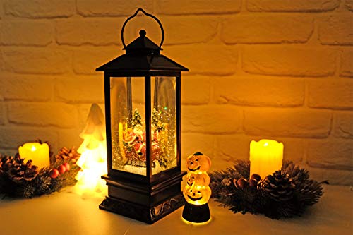 Santa Claus Singing Snow Globe Lantern with 6 Hour Timer