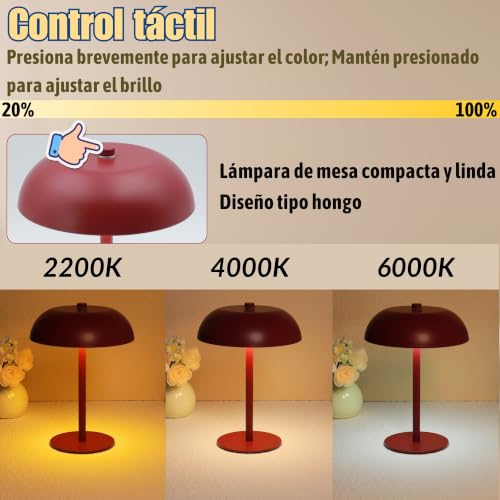 Cordless LED Mushroom Table Lamp