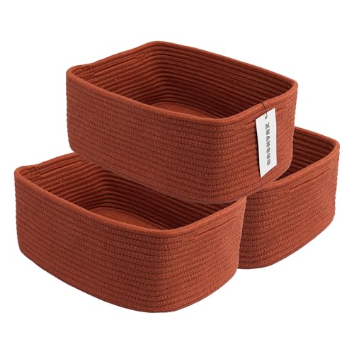 Small Woven Storage Baskets for Shelves (3 Count)