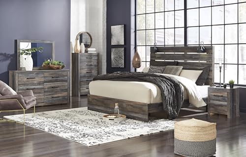 Drystan Rustic King Size Bed Frame with LED
