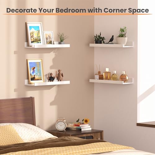 Floating Shelves for Wall Decor and Storage (6 Count)