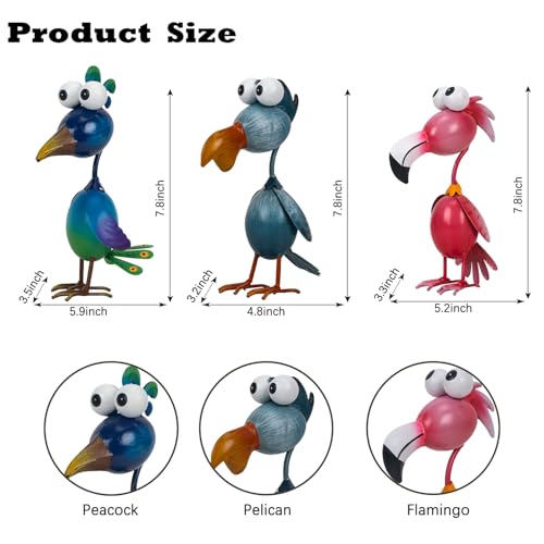Outdoor Metal Bird Yard (3 Count)