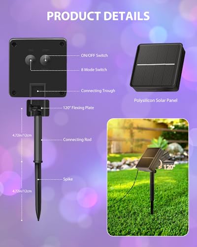 2 Pack Solar String Lights Outdoor (2 Count)