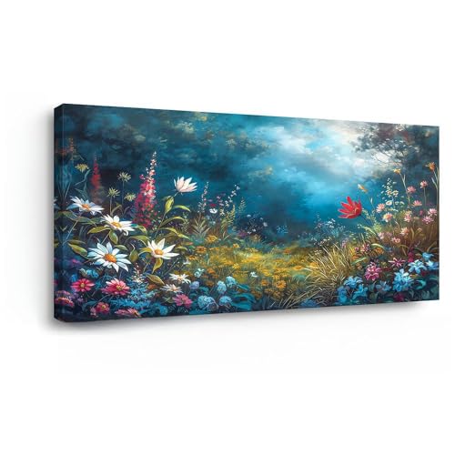 Beautiful Colorful Grassland in Forest Landscape Wall Art Decor Artwork for Bedroom