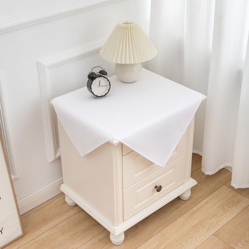 2 Pack Small Square Tablecloth 24 x 24 Inch White Table Cloth (2 Count)