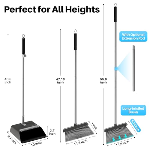Black Broom and Dustpan Set