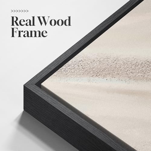 Large Framed Neutral Earth Tone Abstract Wall Art