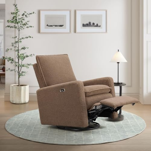 Uptown Power Glider Recliner Rocking Chair 270° Swivel for Nursery and Living Room