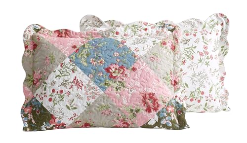 Peach and Olive Flowers Patchwork