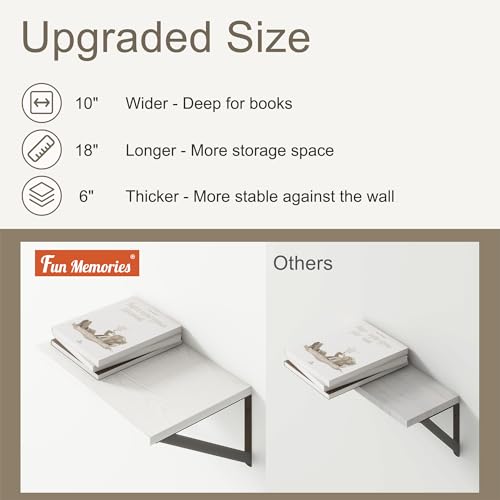 White Floating Shelves 18 Inch Long (2 Count)
