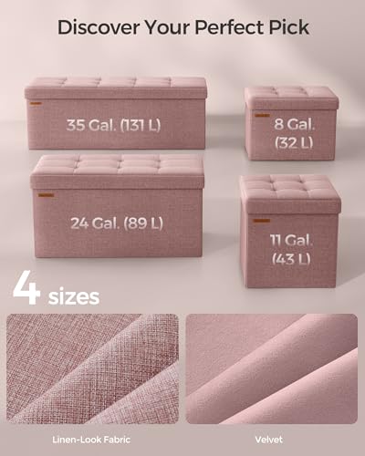30 Inches Folding Storage Ottoman Bench