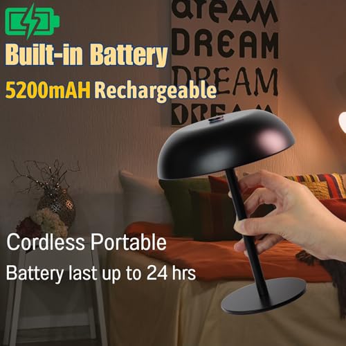 2 Pack Cordless Mushroom Table Lamp