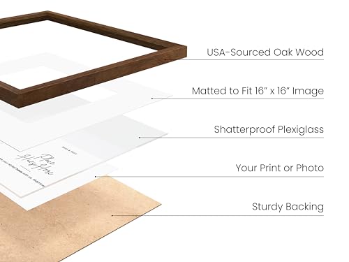 Walnut Square Frames Set of 4 (4 Count)