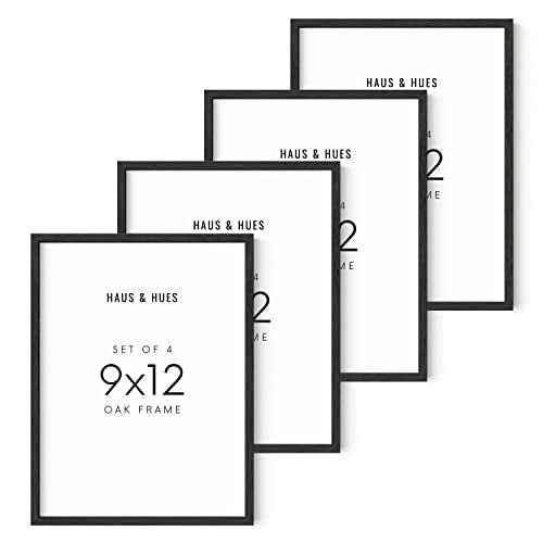 9x12 Black Oak Wooden Frame Set of 4 (4 Count)