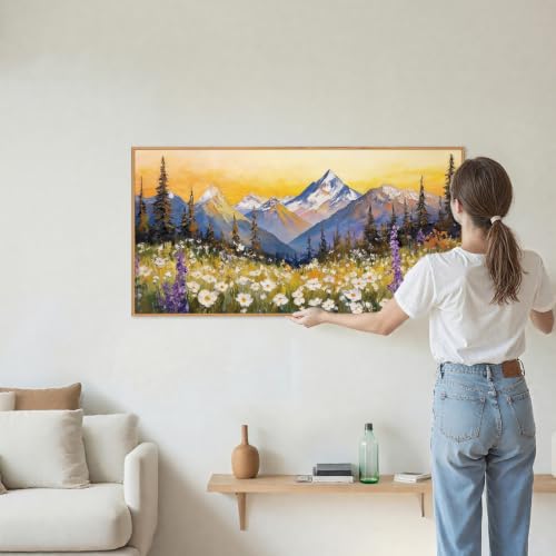 Boho Mountain Framed Canvas Wall Art