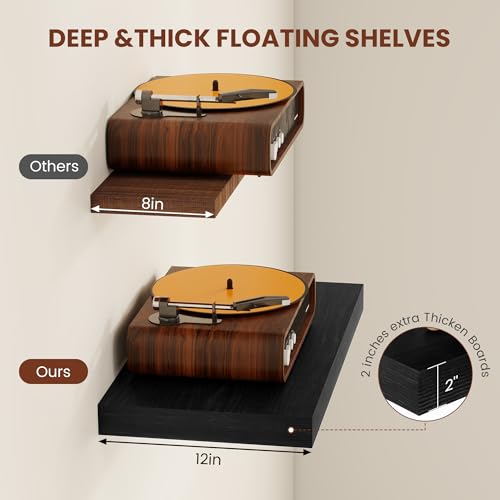 Deep Floating Shelves 55x12” Set of 2 (2 Count)