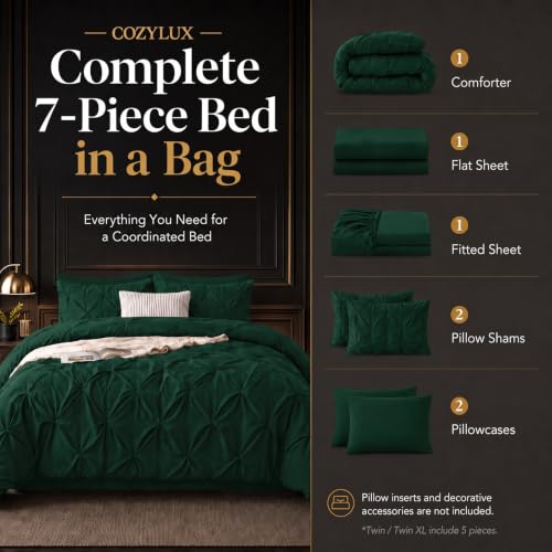 California King Comforter Set Emerald Green