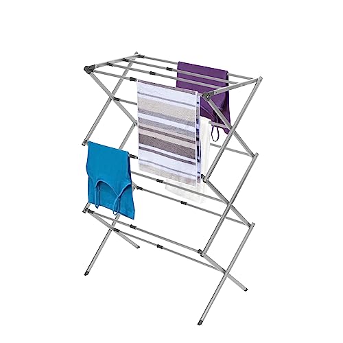 3 Tier Expandable Collapsing Foldable Laundry Rack for Air Drying Clothing