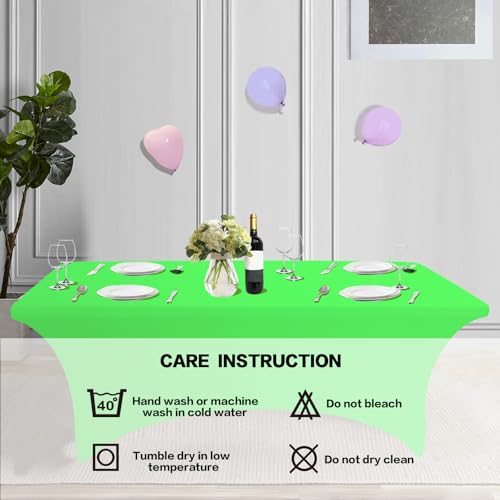 2 Pack 4FT Table Cloth for Rectangular Spandex Green Table Cover (2 Count)