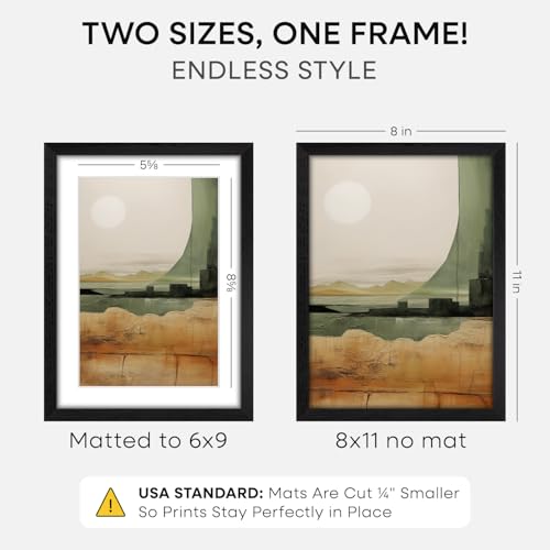 8x11 Black Oak Picture Frame