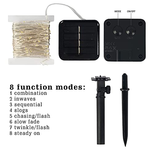 2 Pack Solar String Lights Outdoor