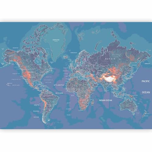Wall Mural World Map 193x138 in (10 Count)