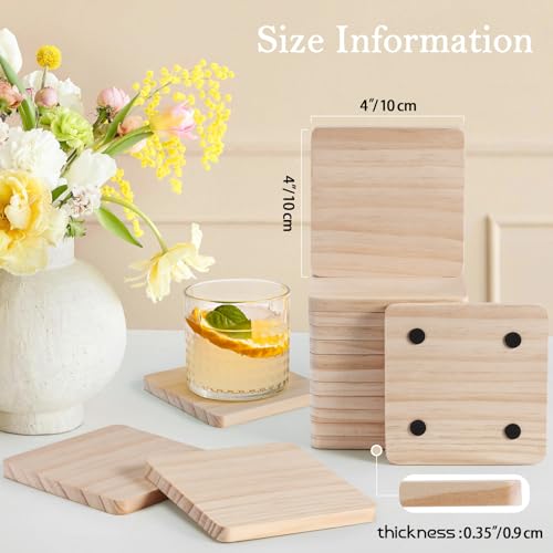 36 PCS Unfinished Wood Coasters