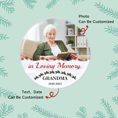 Personalized Memorial Christmas Photo Ornament