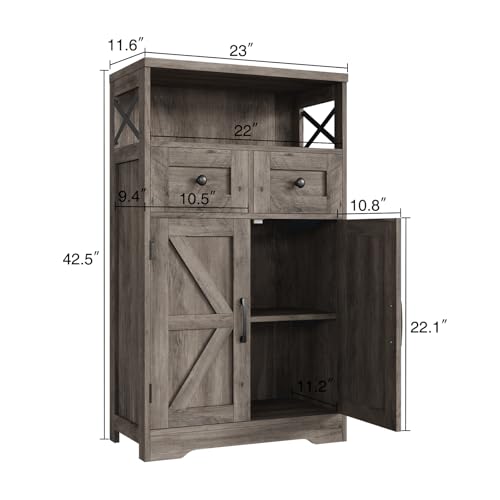 Farmhouse Storage Cabinet Set of 2 (2 Count)