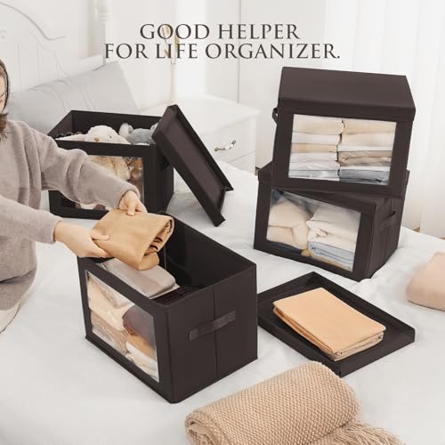 Stackable Storage Bins with Lids (5 Count)