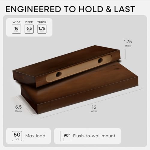 16 Inch Floating Shelves (2 Count)