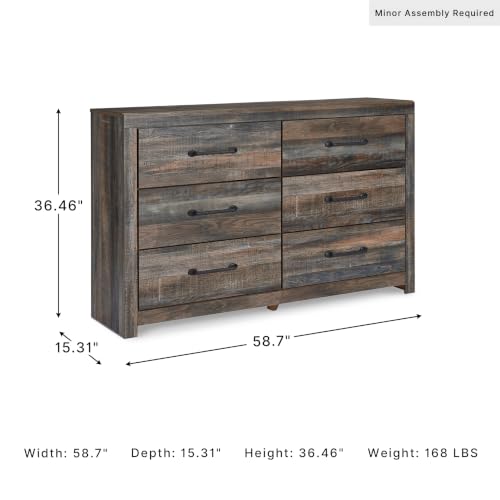Rustic 6 Drawer Bedroom Dresser