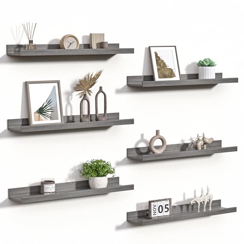 Floating Shelves for Wall Decor and Storage (6 Count)