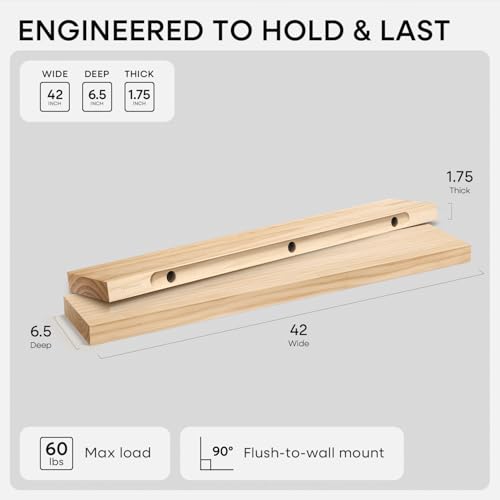 42 Inch Floating Shelves (3 Count)
