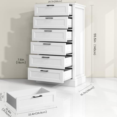 White 6 Drawer Dresser