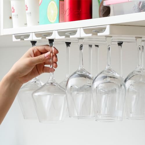 4 Pcs Wine Glass Holder Under Shelf or Cabinet Punch (4 Count)