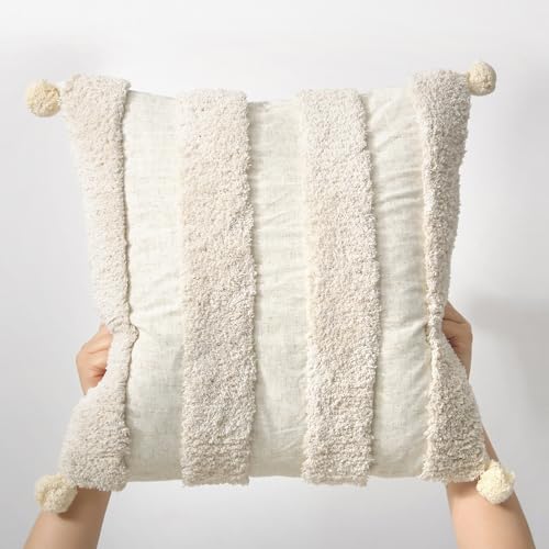 Boho Throw Pillow Covers 18*18 Tufted Home Decorations for Couch
