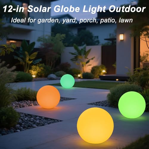 12 Inch Solar Glowing Ball Light Outdoor
