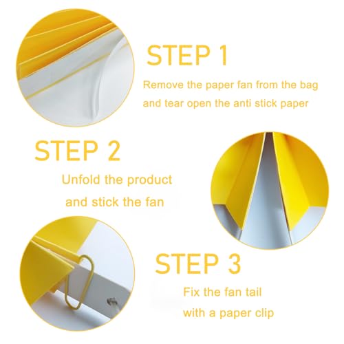Yellow Birthday Decorations Yellow Hanging Paper Fans Set DIY 6 Pcs (6 Count)