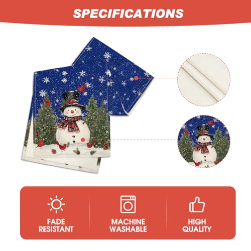 Snowman Christmas Table Runner Home Party Decor 13x108 Inch