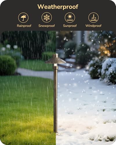 Solid Brass Low Voltage Landscape Lighting with G4 Bulbs 6 Pack (6 Count)