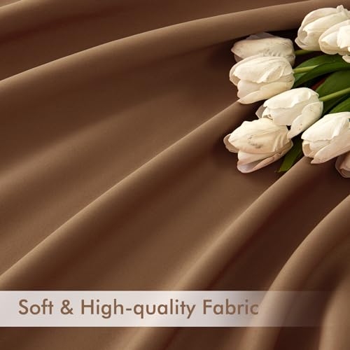 Cappuccino Brown Back Tab Blackout Curtain 52"x102" Long 2 Panel Set (2 Count)