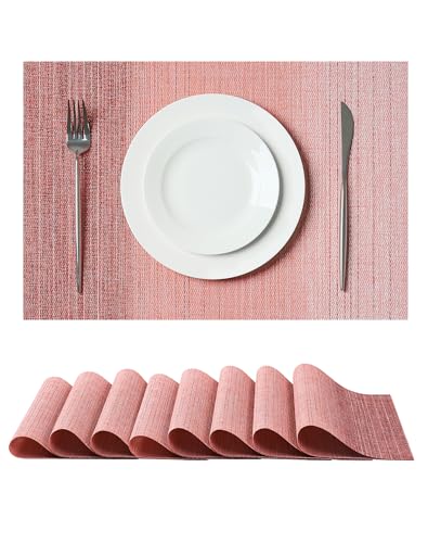 Gradient Pink Woven Placemats Set of 8 (8 Count)