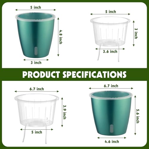 Self Watering Pots for Indoor Plants (4 Count)