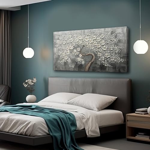 White Flower Wall Decor Living Room Decor Bedroom Decor Aesthetic Hand