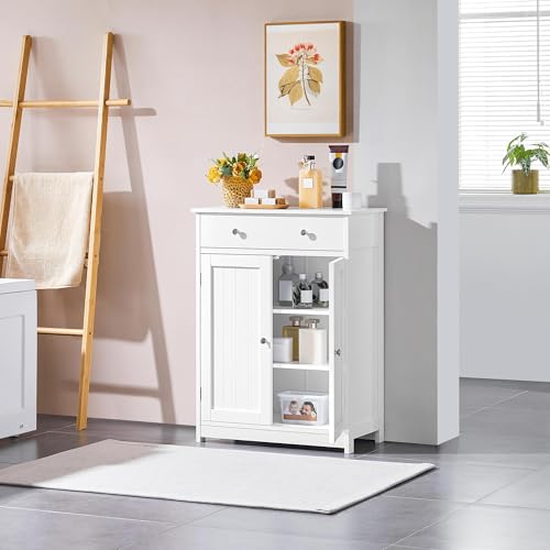 Small Bathroom Storage Cabinet with Drawer and 2 Doors