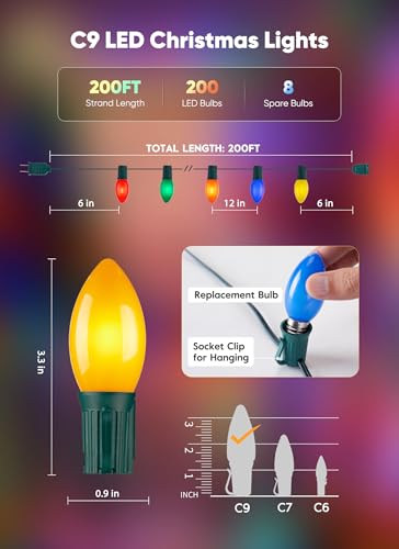 200Ft Christmas Lights Outdoor (200 Count)