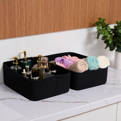 Large Shallow Organizing Baskets 15x11x5.1 Inches (4 Count)