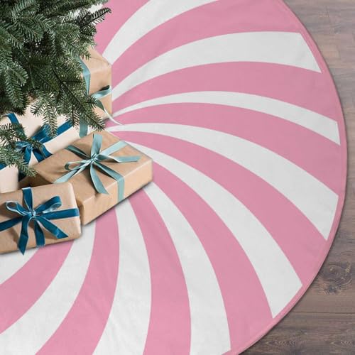 Pink Candy Christmas Tree Skirt 48inch Xmas Decorations