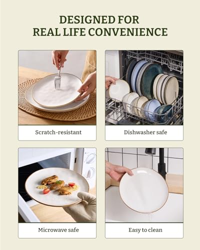 Ocean Round Ceramic Dinnerware Set for 4 (6 Count)